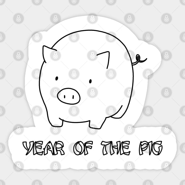 Year Of The Pig Sticker by valentinahramov